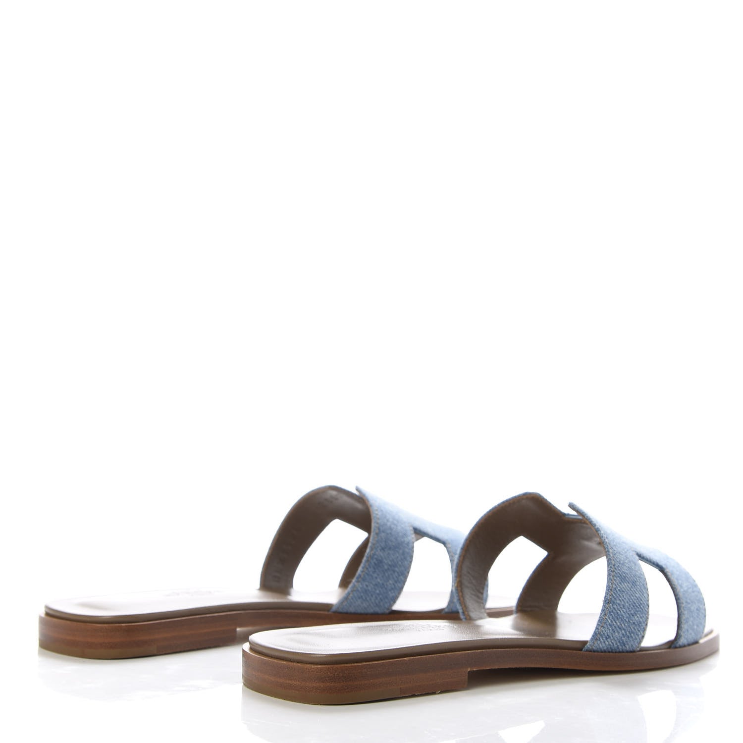 Hermes Denim Canvas Oran Sandals 35 Bleu Clair 5 of 9