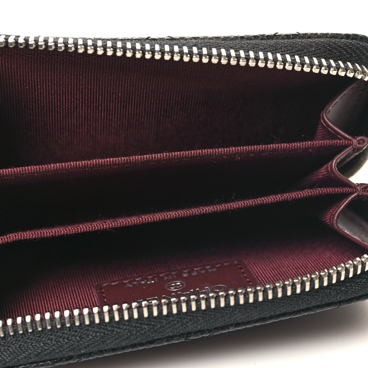 Caviar Quilted Zip Coin Purse Black