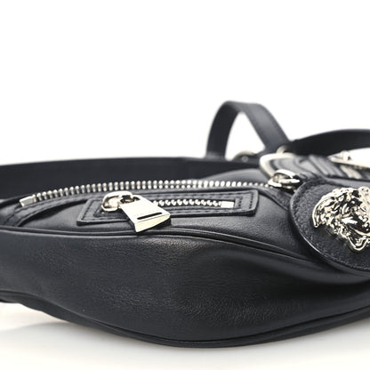Versace Calfskin Mini Repeat Zip Hobo Black 9 of 10