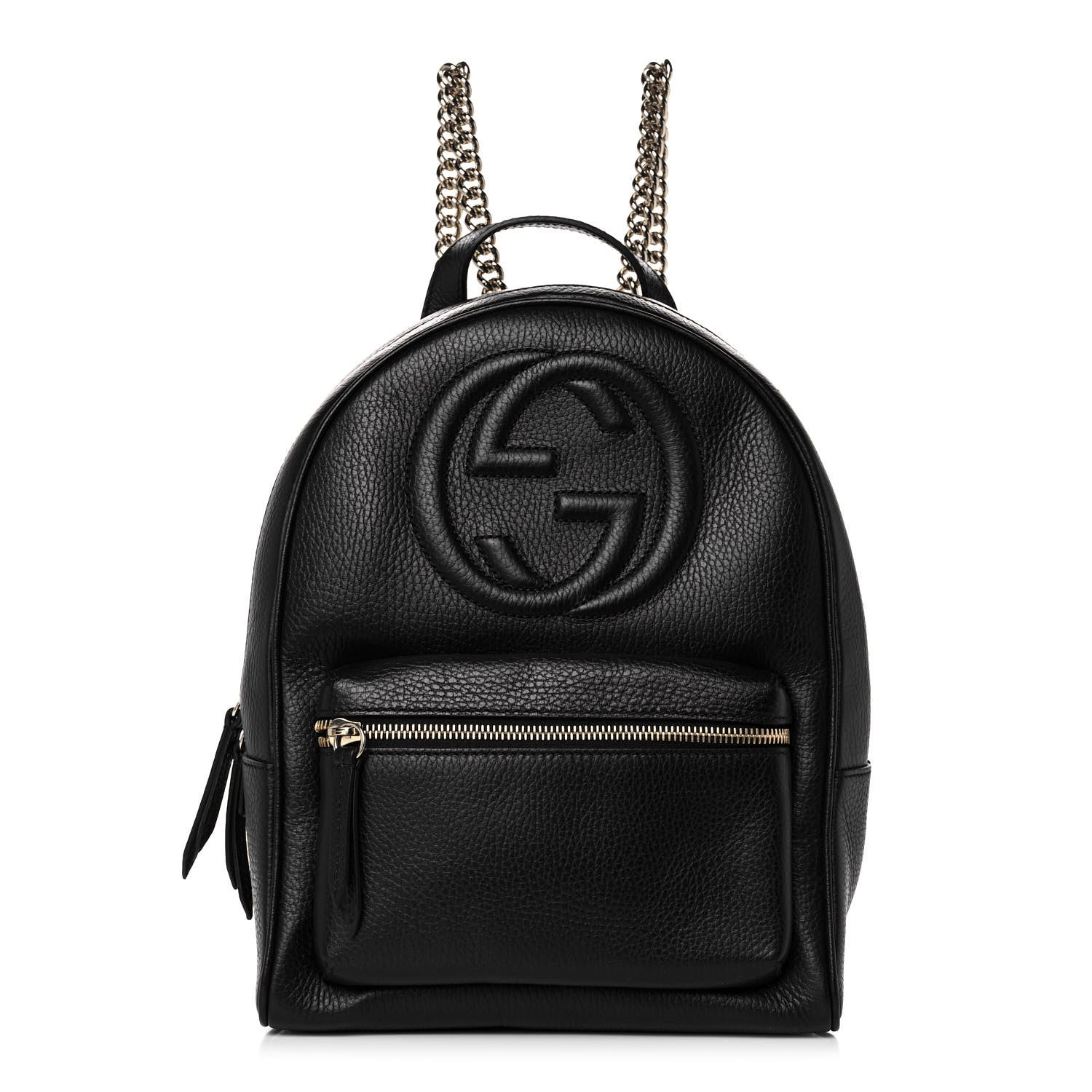 Gucci Pebbled Calfskin Soho Chain Backpack Black 1 of 13