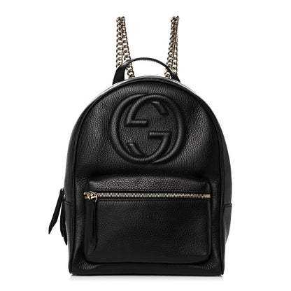 Gucci Pebbled Calfskin Soho Chain Backpack Black 1 of 13