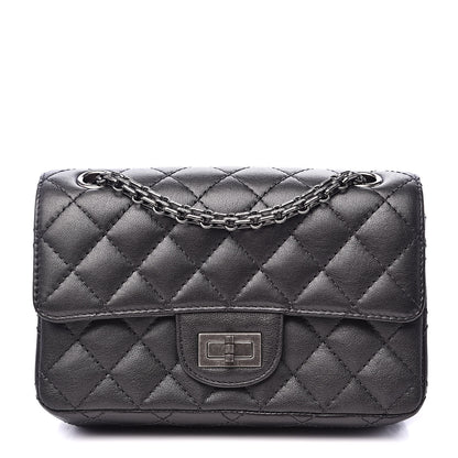 Chanel Metallic Sheepskin Quilted 2.55 Reissue Mini Flap Dark Grey 1 of 13