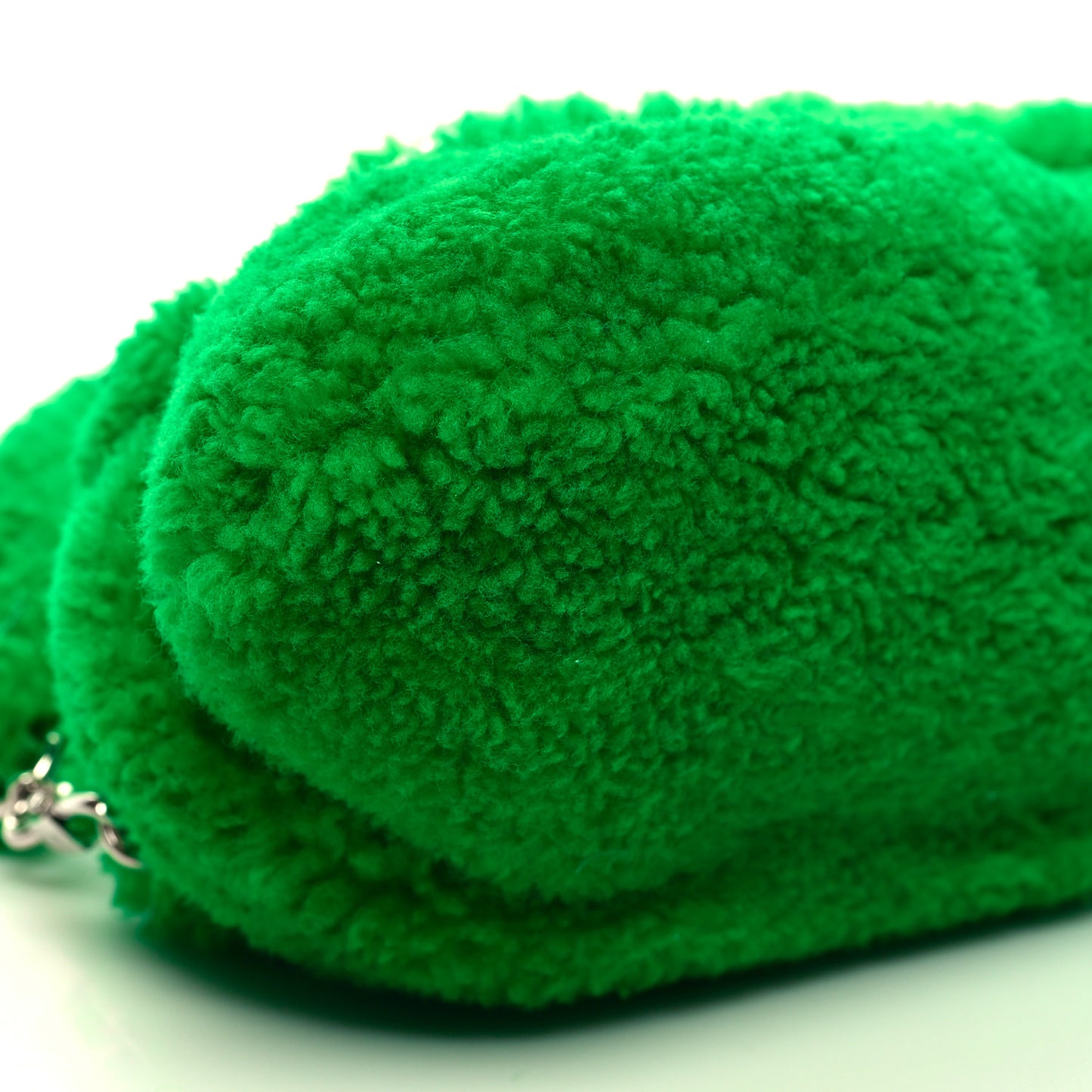 Merino Wool Medium Maxi Horsebit Chain Shoulder Bag Green