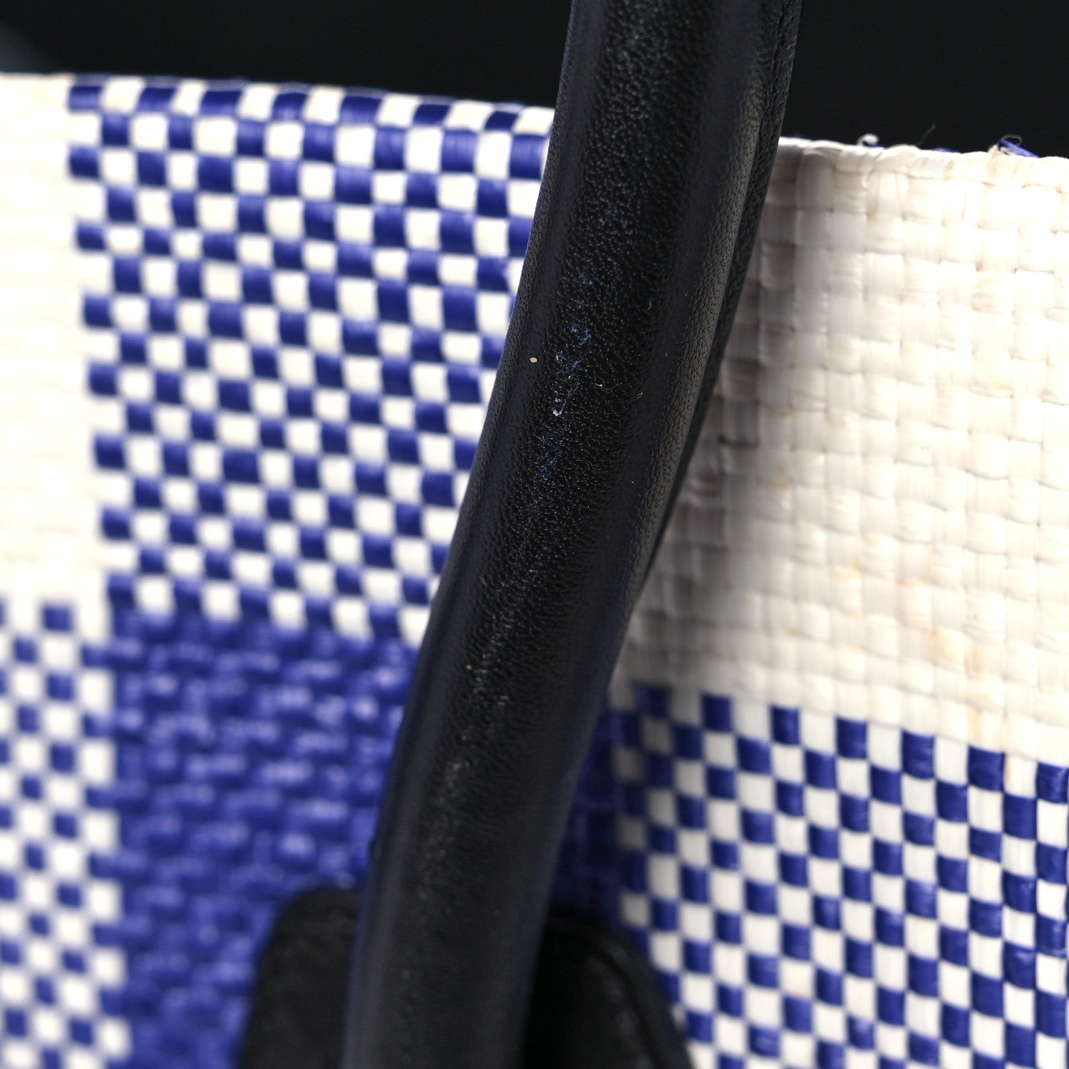 Celine Gingham Woven Medium Phantom Luggage Cobalt 17 of 17