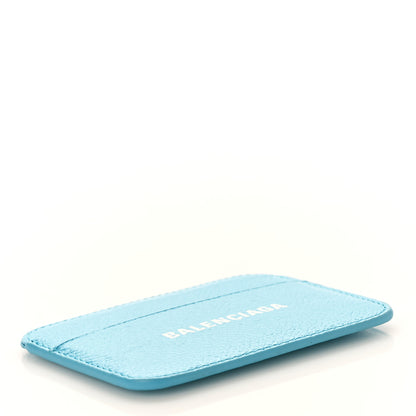 Balenciaga Grained Calfskin Logo Cash Rounded Card Holder Blue 4 of 8