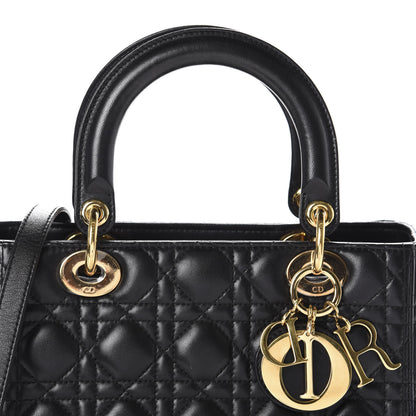 Christian Dior Lambskin Cannage Medium Lady Dior Black 13 of 13