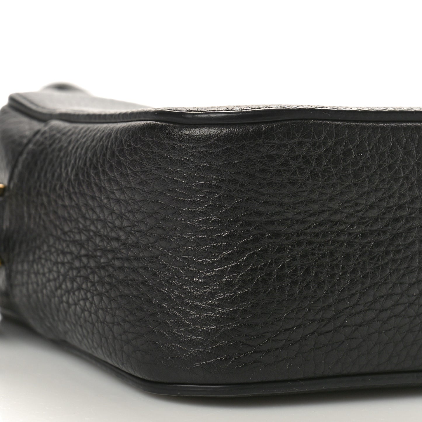 Calfskin Logo Embossed Camera Bag Black