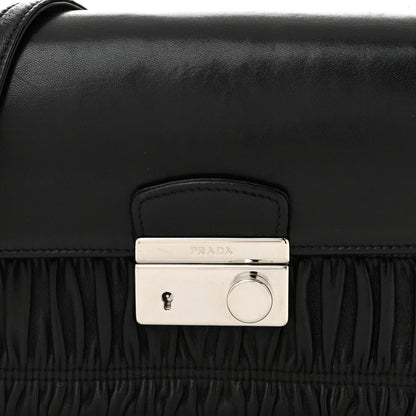 Prada Nappa Gaufre Sound Chain Flap Shoulder Bag Black 9 of 12