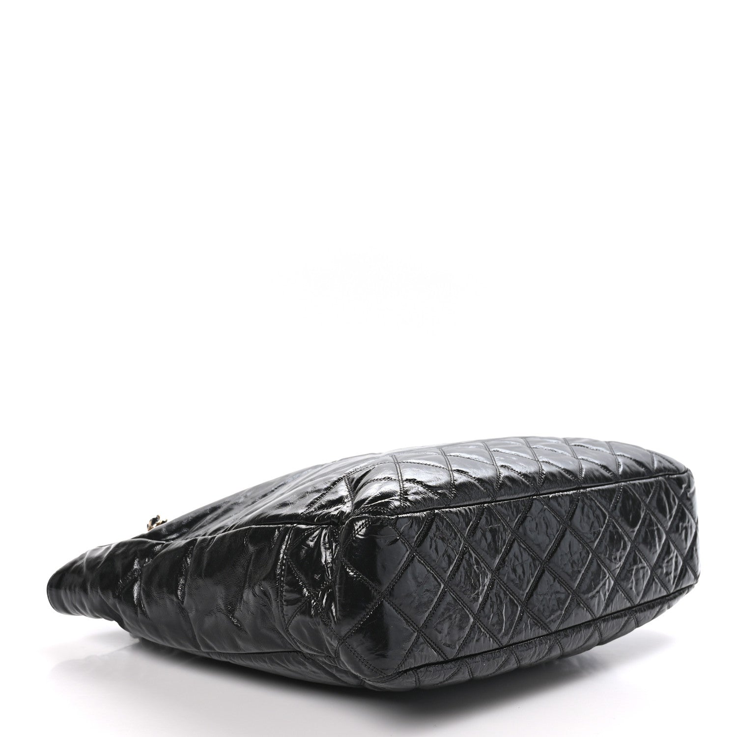 Chanel Shiny Aged Calfskin Quilted Small Shopping Bag Black 4 of 11