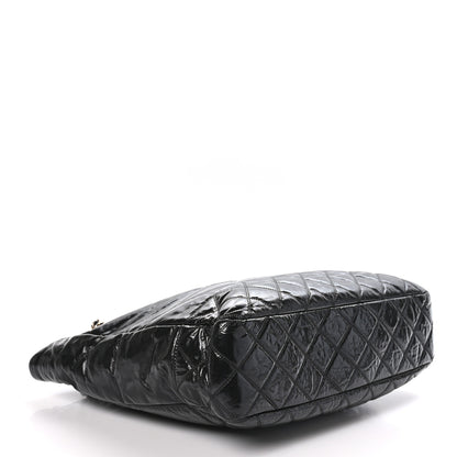 Chanel Shiny Aged Calfskin Quilted Small Shopping Bag Black 4 of 11