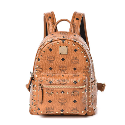 MCM Visetos Outline Stud Mini Stark Backpack Cognac 1 of 9
