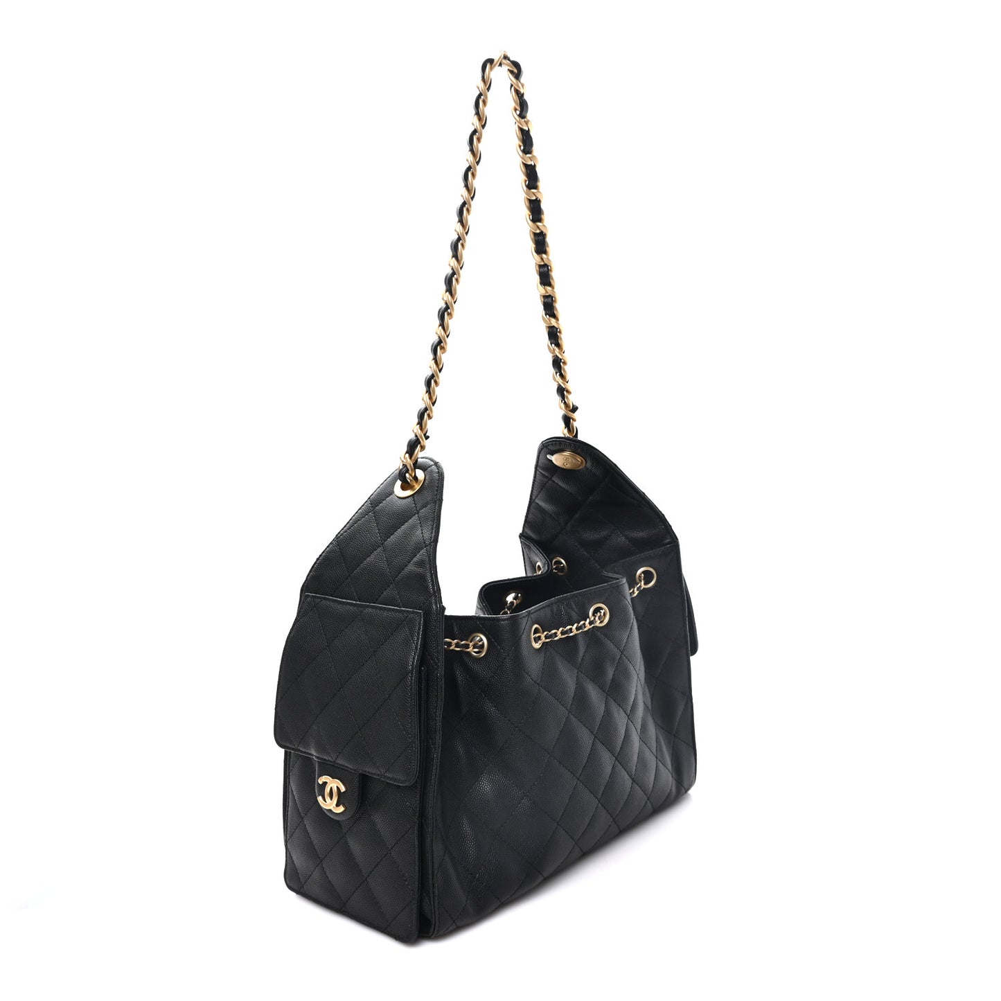 Caviar Quilted Small Chanel 25 Handbag Black