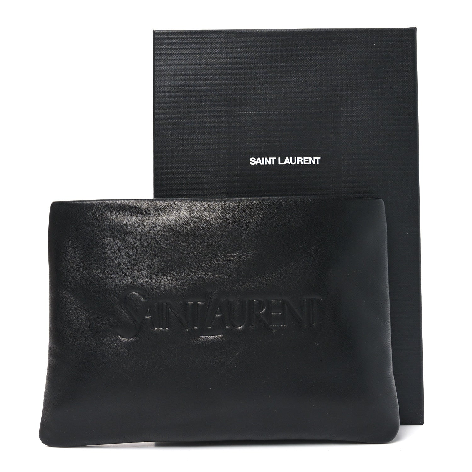 Saint Laurent Lambskin Small Puffy Pouch Black 8 of 8
