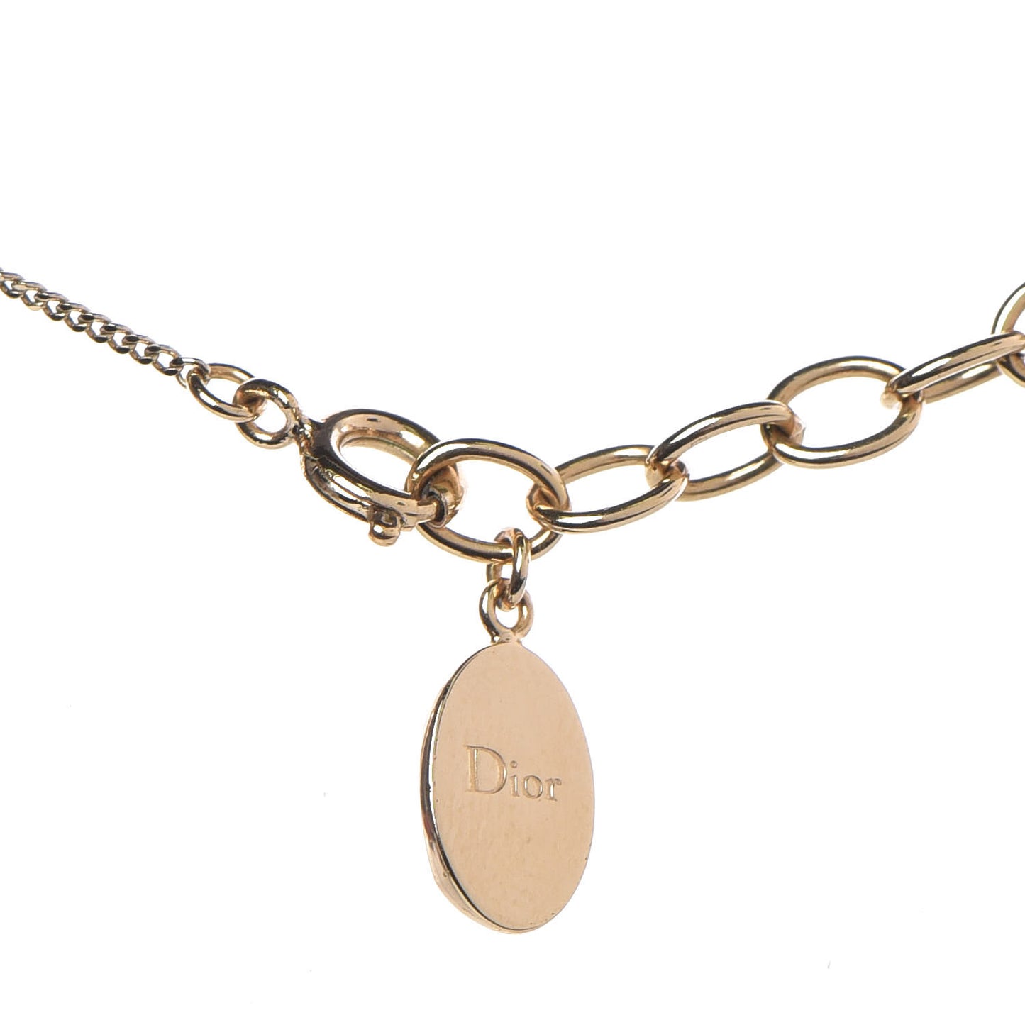 Pearl Mise en Dior Short Necklace Gold