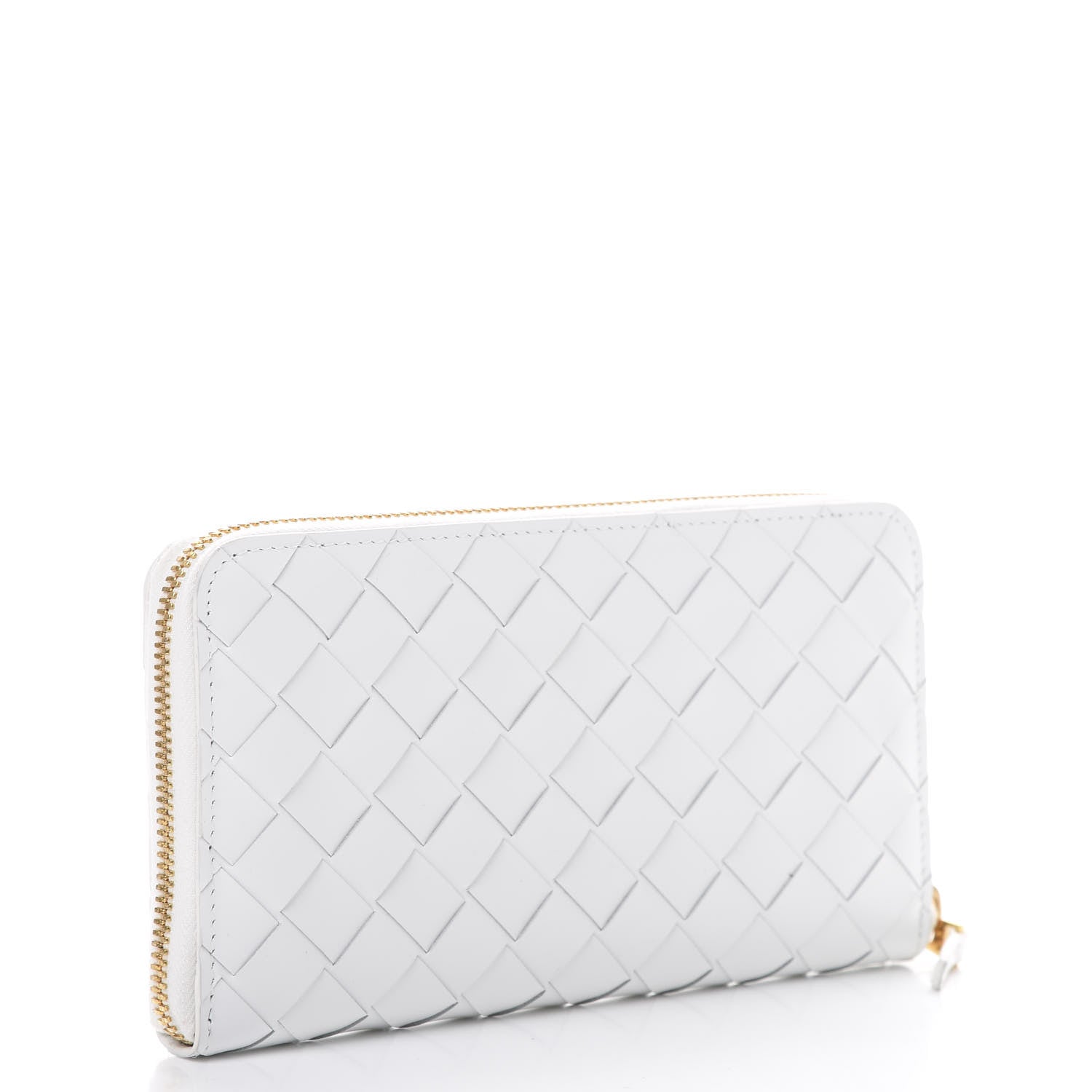 Bottega Veneta Calfskin Intrecciato Zip Around Wallet White 2 of 8