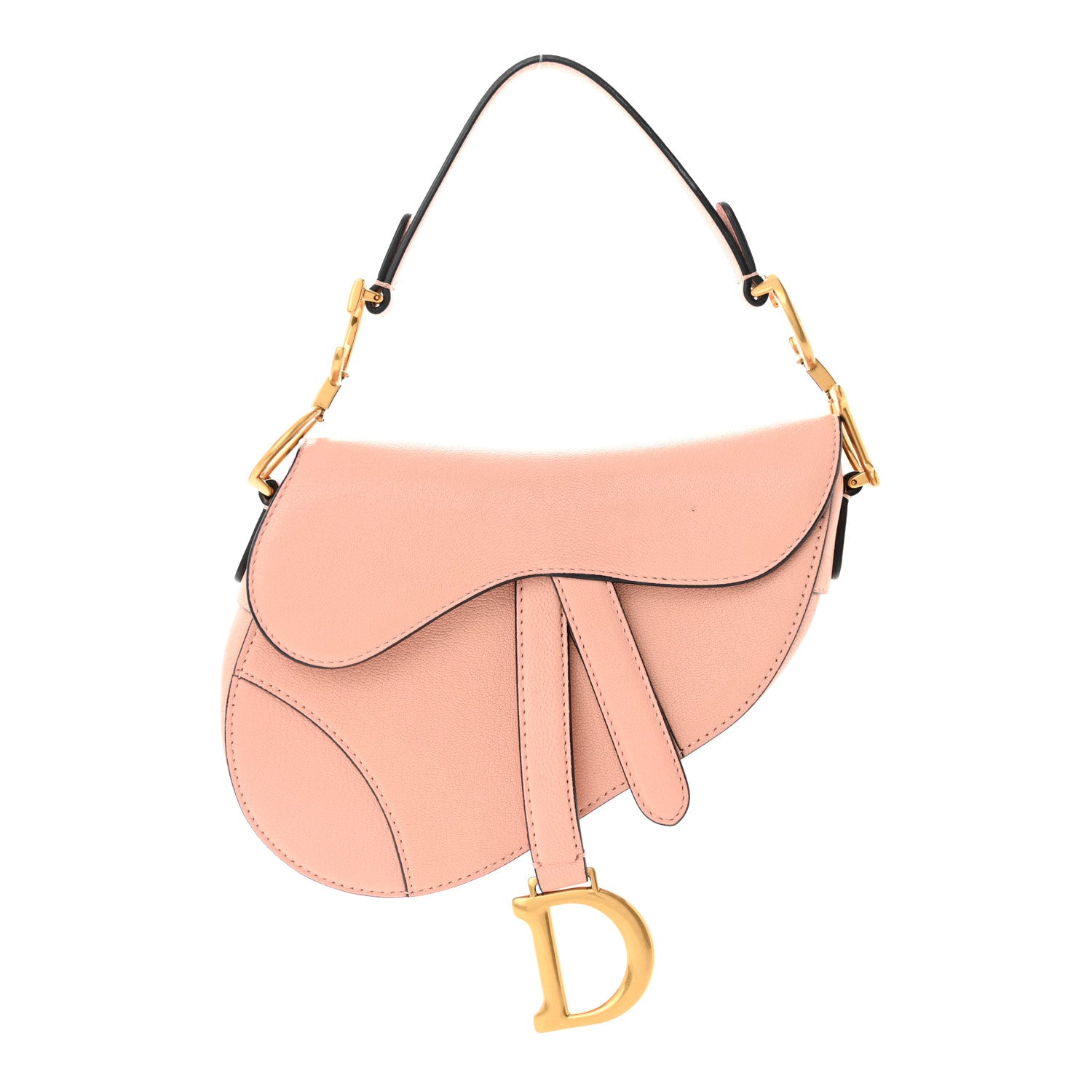 Christian Dior Goatskin Mini Saddle Bag Rose Des Vent 1 of 12