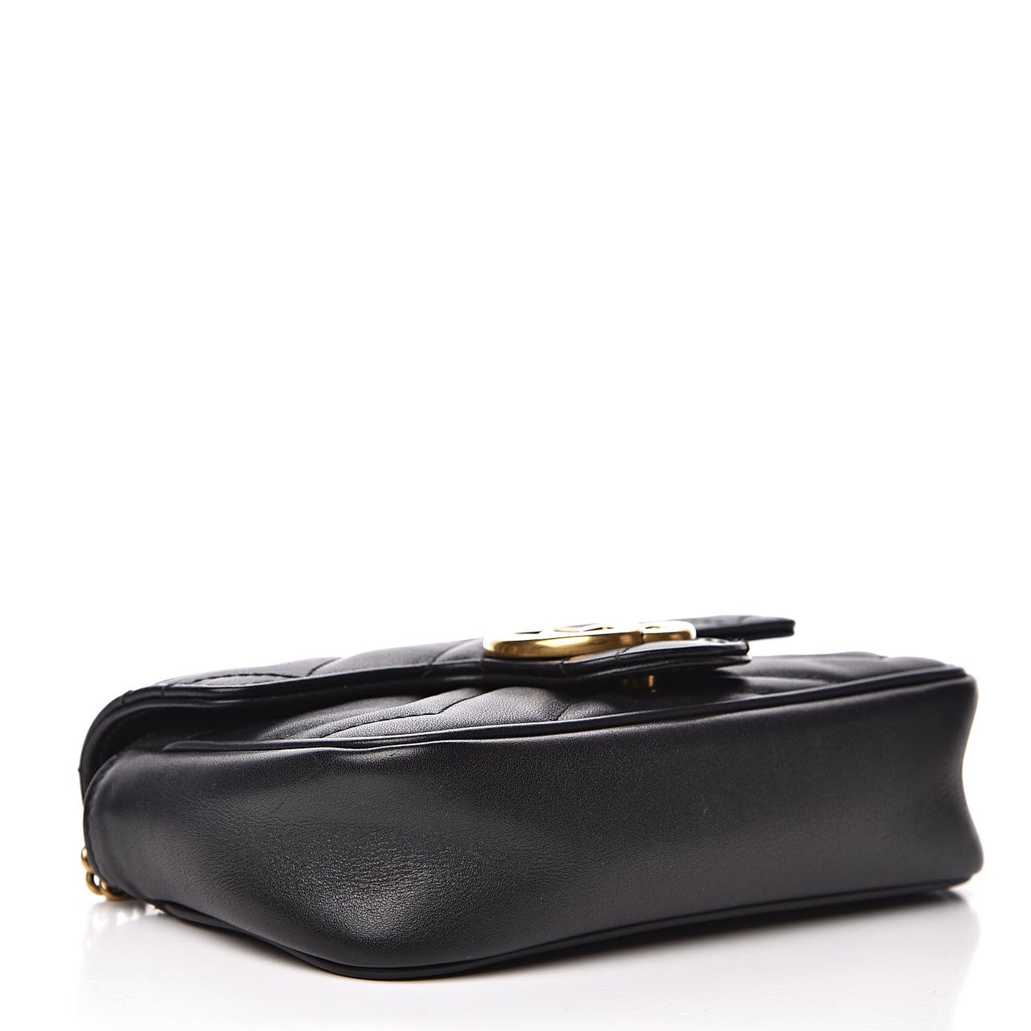 Calfskin Matelasse Super Mini GG Marmont Shoulder Bag Black
