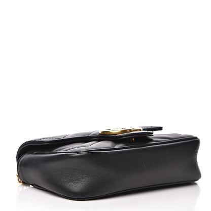 Gucci Calfskin Matelasse Super Mini GG Marmont Shoulder Bag Black 4 of 14