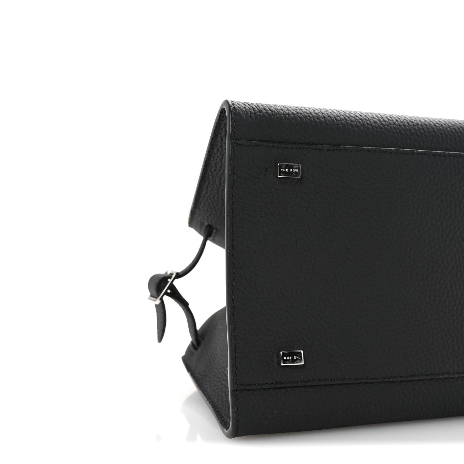 The Row Grained Calfskin Soft Margaux 10 Bag Black 8 of 9