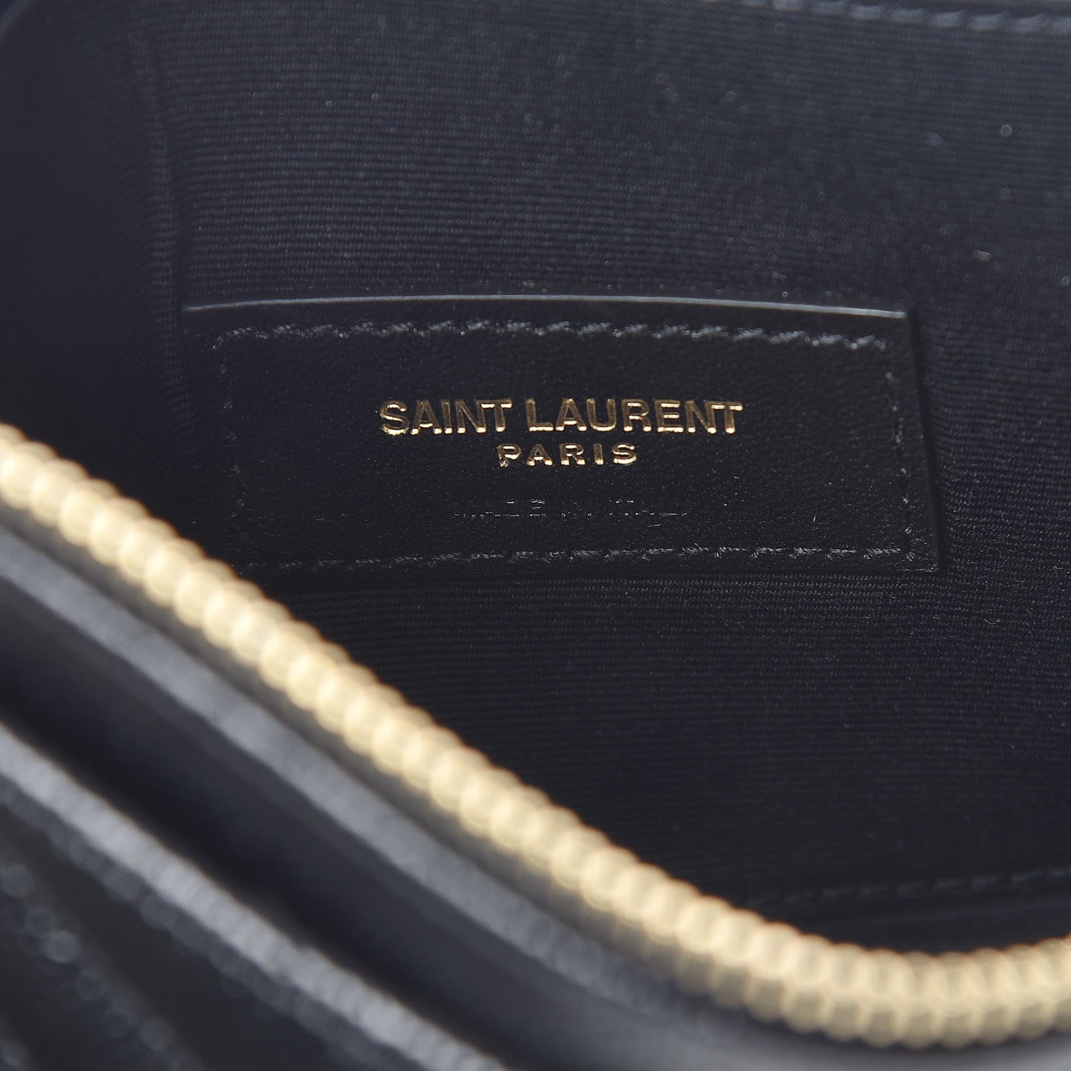 Saint Laurent Grain De Poudre Chevron Monogram Bill Pouch Black 6 of 9