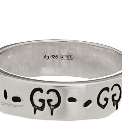 Gucci Sterling Silver Narrow GucciGhost Hamlet Skull Ring 63 10.25 6 of 6
