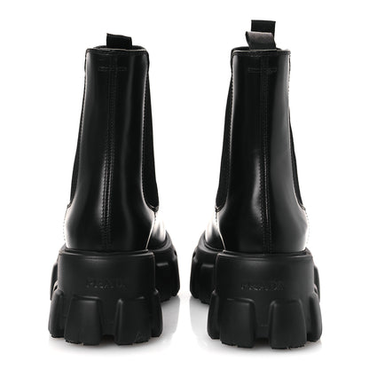 Prada Spazzolato Rois Triangle Monolith Chelsea 55mm Boots 36 Black 6 of 12