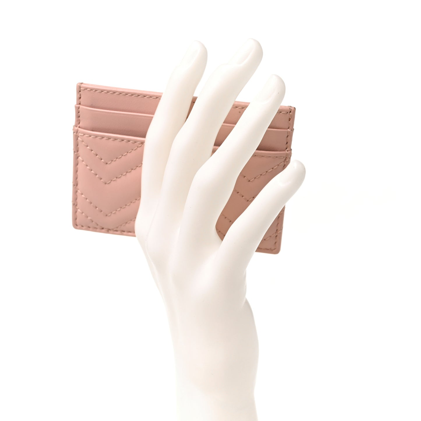 Calfskin Matelasse GG Marmont Card Holder Perfect Pink