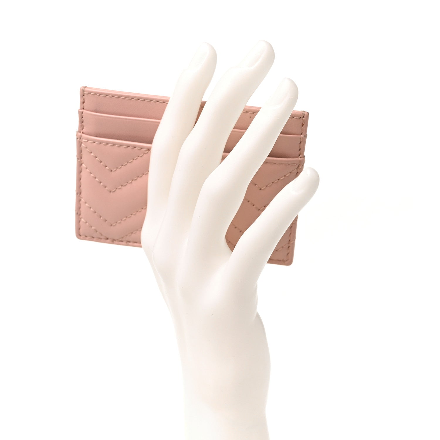Gucci Calfskin Matelasse GG Marmont Card Holder Perfect Pink 2 of 8