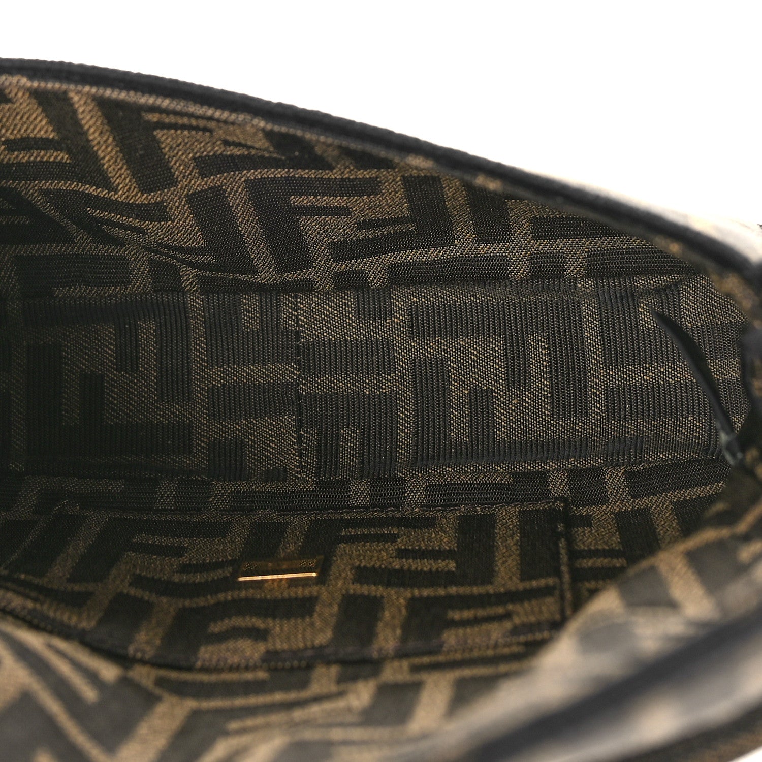 Fendi Fabric Jacquard FF 1974 Mini Baguette Tobacco Moro Black 5 of 8