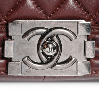Chanel Lambskin Quilted Large Boy Flap Burgundy 10 of 11