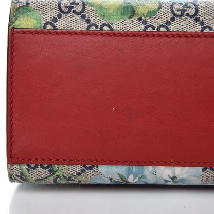 Gucci GG Supreme Monogram Blooms Medium Padlock Shoulder Bag Beige Blue Navy Hibiscus Red 9 of 9