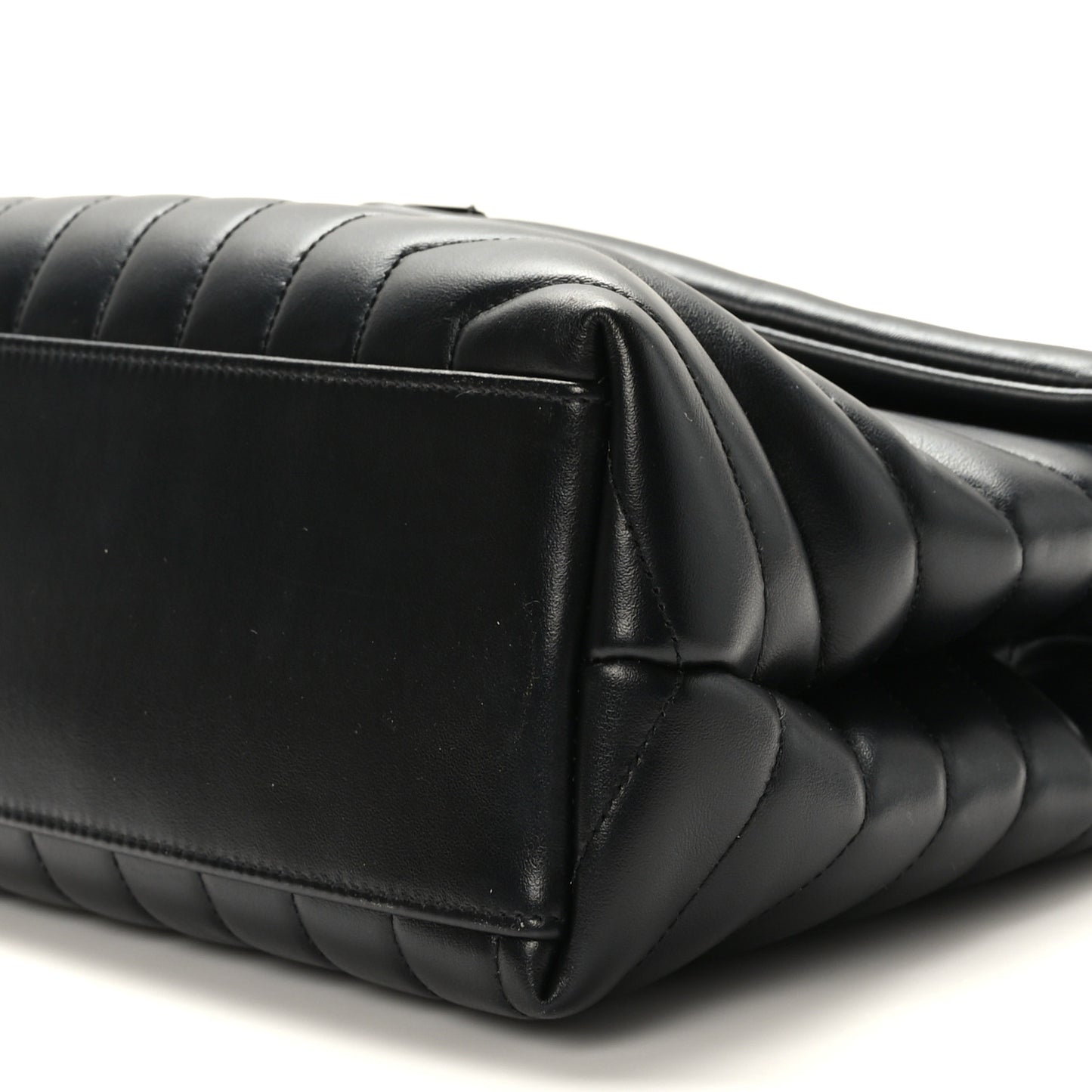 Calfskin Y Quilted Monogram Monochrome Medium Loulou Chain Satchel Black