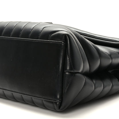Saint Laurent Calfskin Y Quilted Monogram Monochrome Medium Loulou Chain Satchel Black 8 of 8