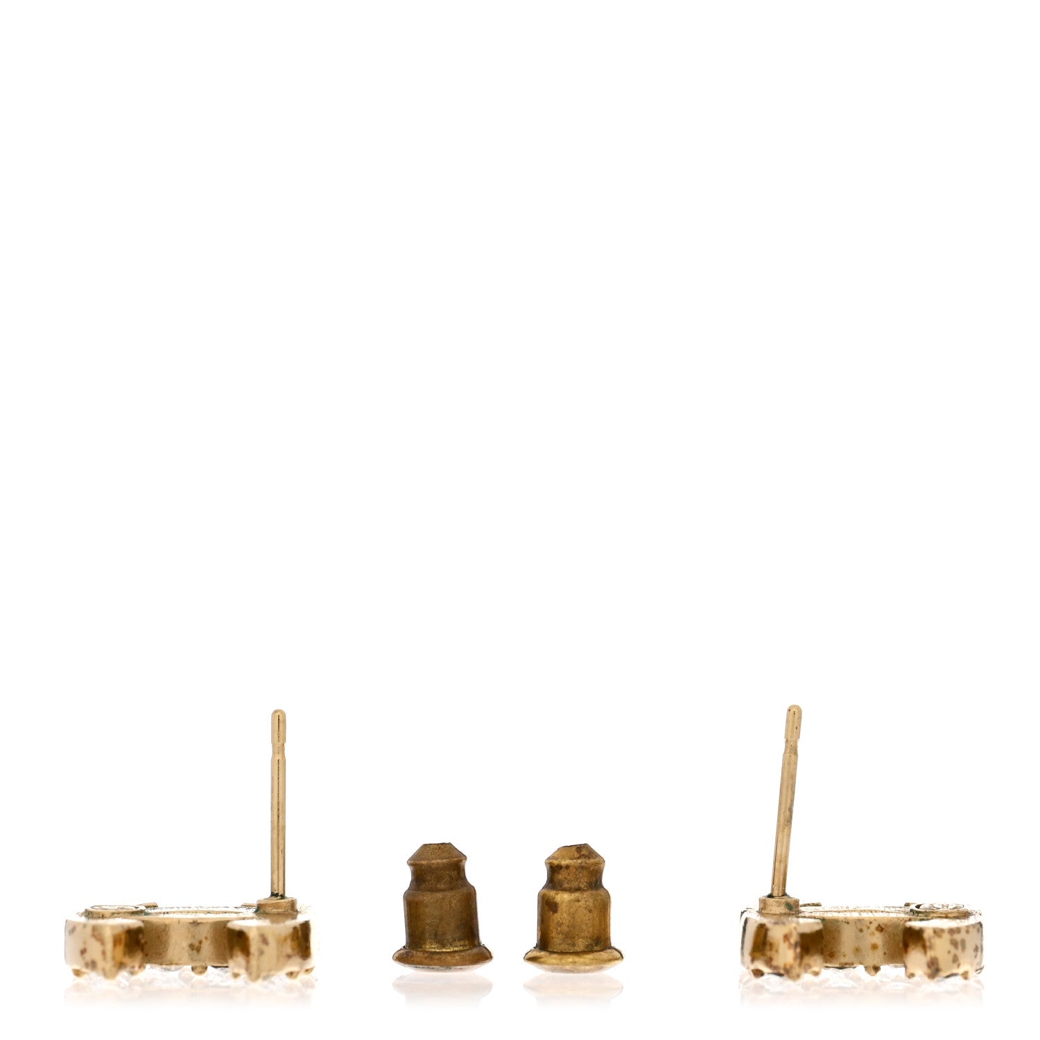 Chanel Crystal CC Earrings Gold 3 of 4