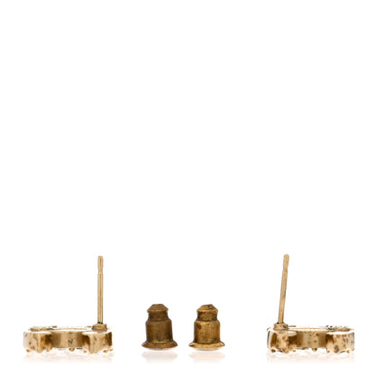 Chanel Crystal CC Earrings Gold 3 of 4