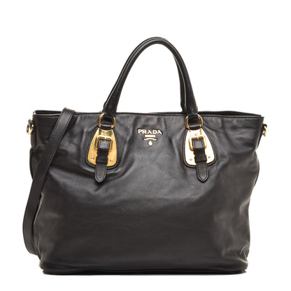 Prada Soft Calfskin Shopping Tote Black 1 of 10