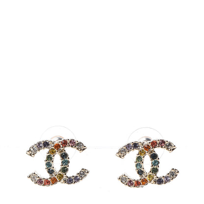 Chanel Crystal Over The Rainbow CC Earrings Gold Multicolor 1 of 5