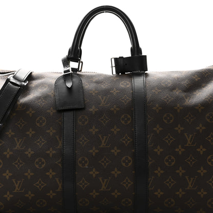 Louis Vuitton Monogram Macassar Keepall Bandouliere 55 6 of 10