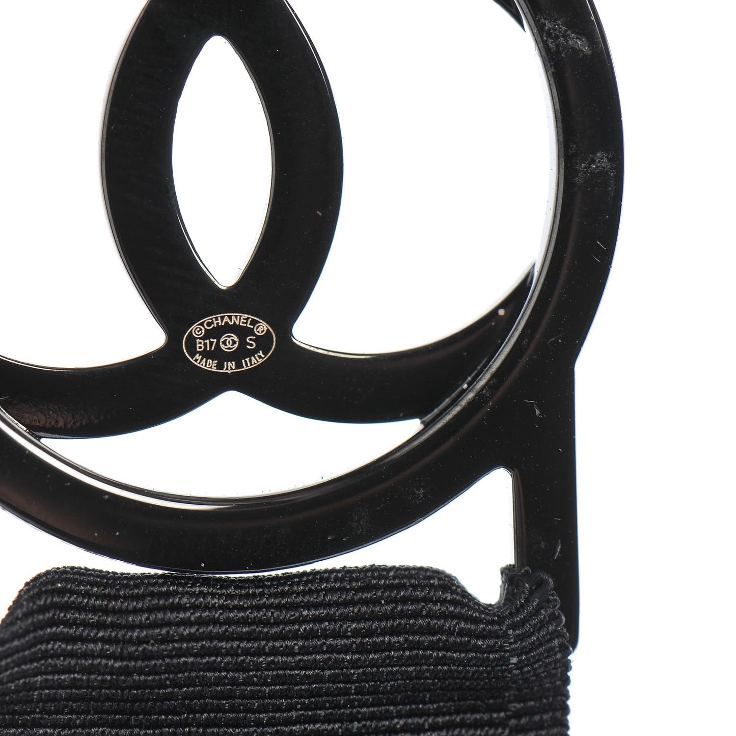 Crystal CC Lanyard Necklace Black Yellow Ruthenium