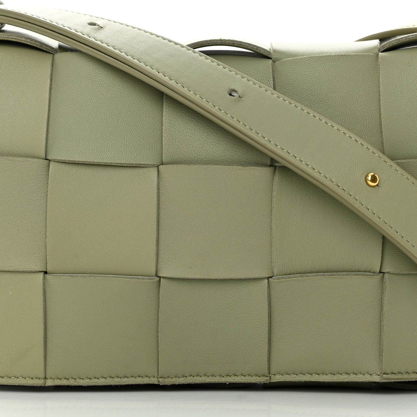 Lambskin Maxi Intreccio Cassette Crossbody Bag Travertine