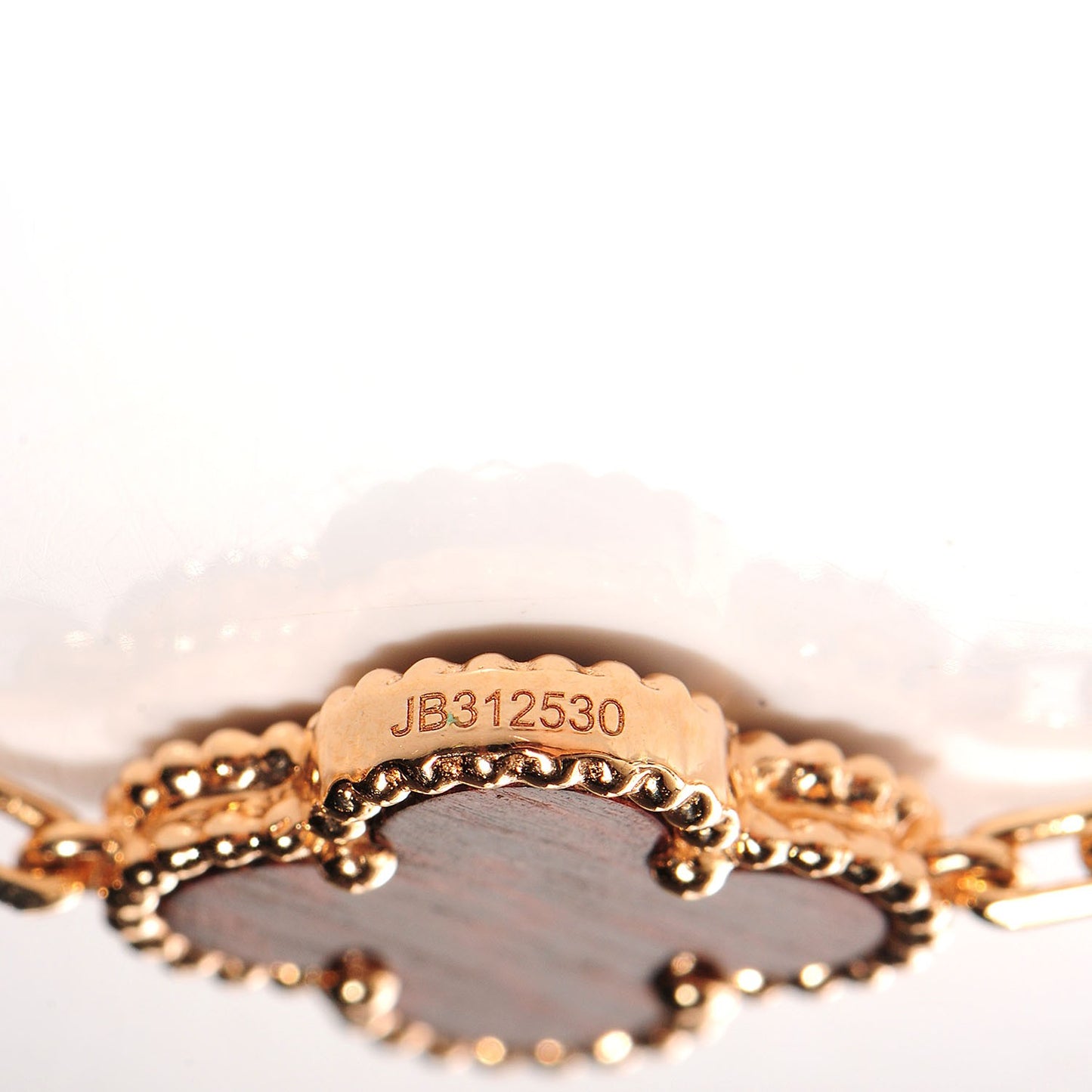 18K Rose Gold Letterwood 5 Motifs Vintage Alhambra Bracelet