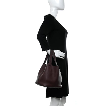 Hermes Taurillon Clemence Picotin Lock 22 MM Bordeaux 2 of 10