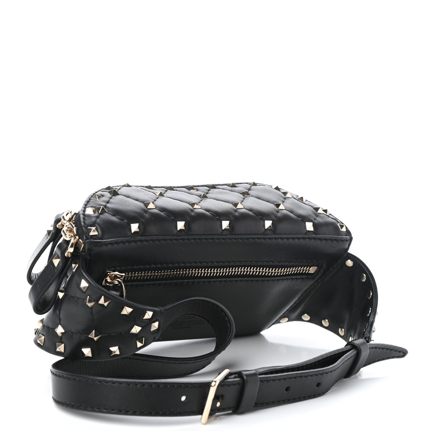 Valentino Garavani Lambskin Rockstud Spike Belt Bag 85 Black 3 of 9