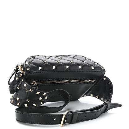 Valentino Garavani Lambskin Rockstud Spike Belt Bag 85 Black 3 of 9