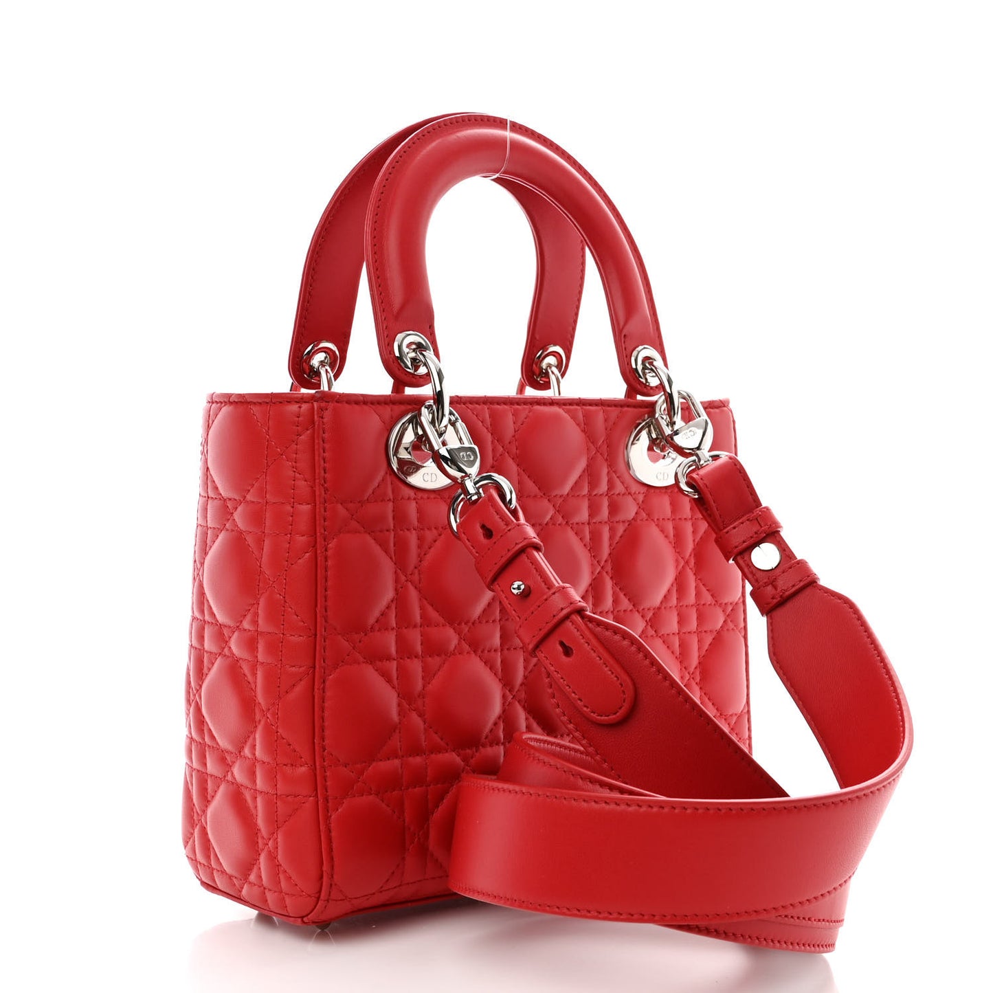 Lambskin Cannage Small My ABCDior Lady Dior Red