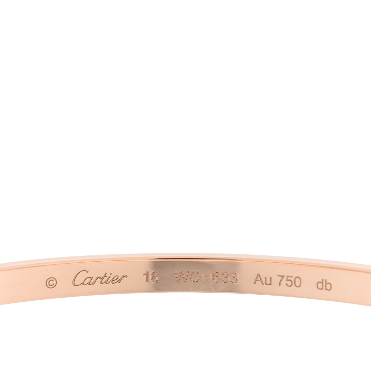 18K Pink Gold 6 Diamond Small LOVE Bracelet 16