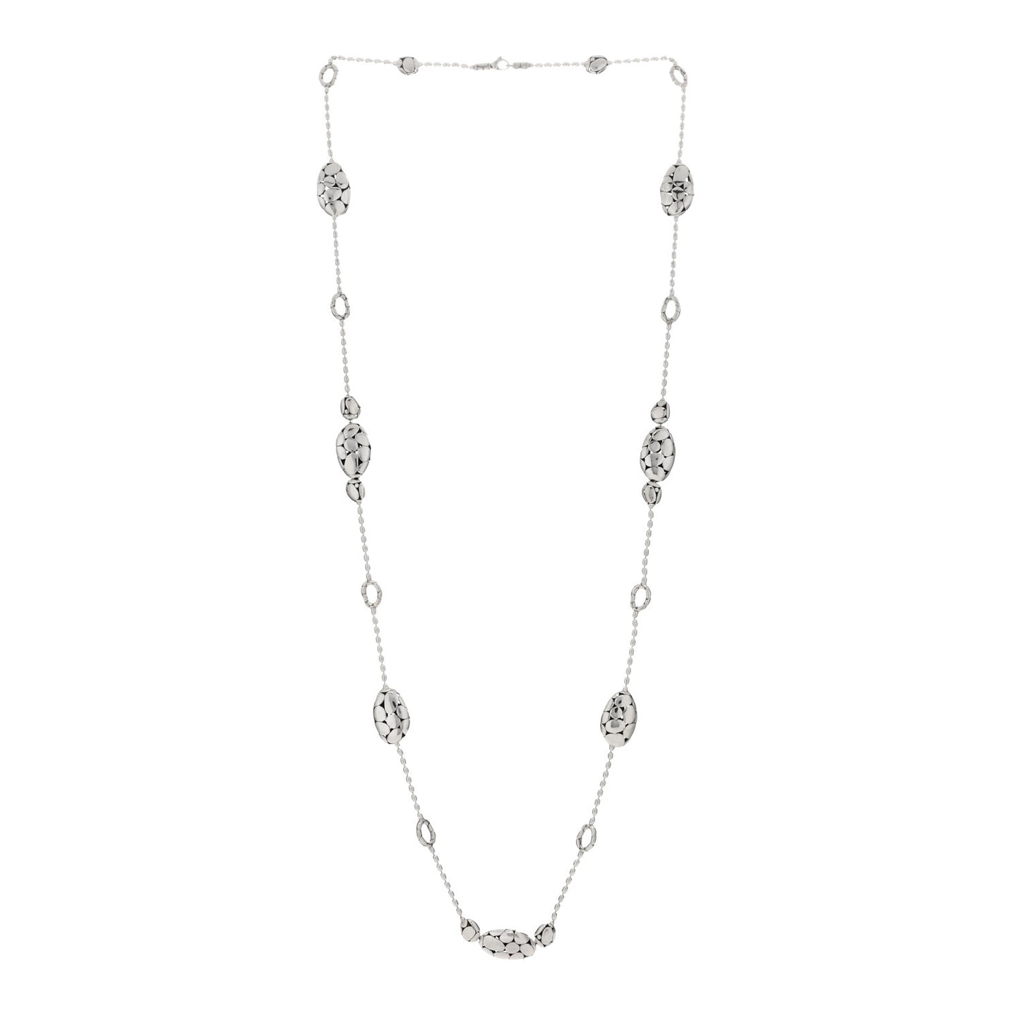 Sterling Silver Kali Dot Bead Station Long Necklace
