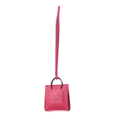 Hermes Milo Lambskin Swift Shopping Bag Charm Rose Mexico 1 of 3