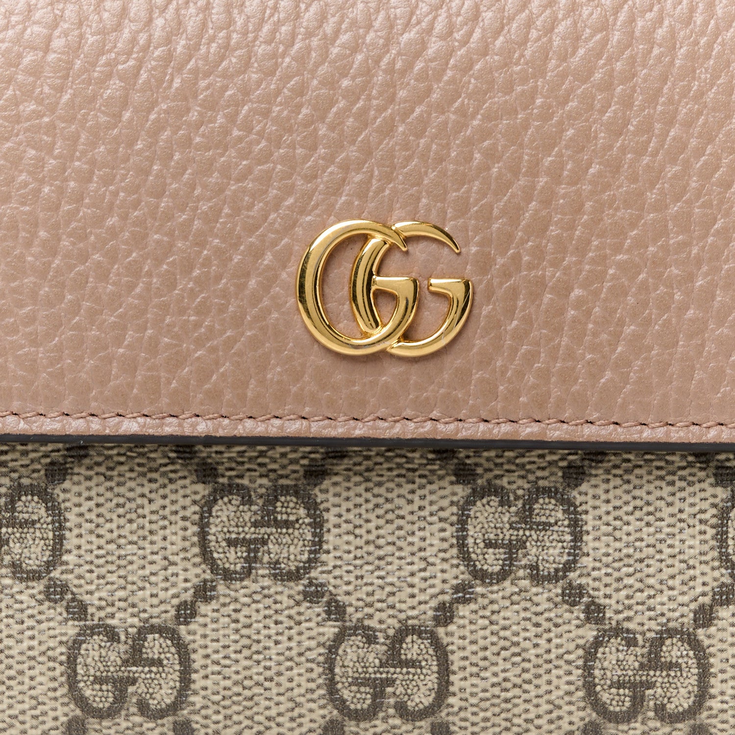 Gucci Dollar Calfskin GG Supreme Monogram GG Marmont Continental Wallet Old Rose Beige Ebony 8 of 8