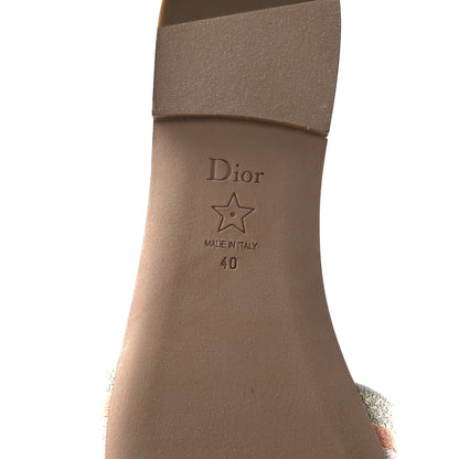 Christian Dior Canvas Lurex Embroidered Dway Flat Slide Sandals 38 Platinum 40 Platinum 7 of 10
